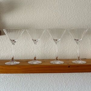 Marquis By Waterford Vintage Ribbed Crystal Martini Glasses Set of 4